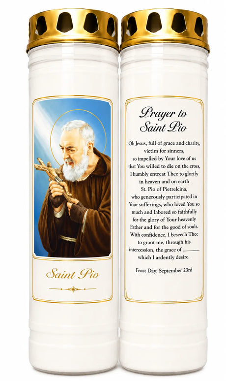 Saint Pio Large Pillar Candle CBC Distributors