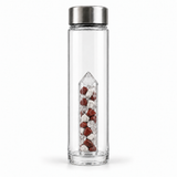 Power Vitality bottle with Red Jasper, Magnesite and Rock Crystal
