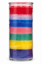 7 Colour 14 Day Plain Candle — front view on a white studio background