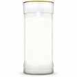 Plain white prayer pillar candle — single front view on a white studio background