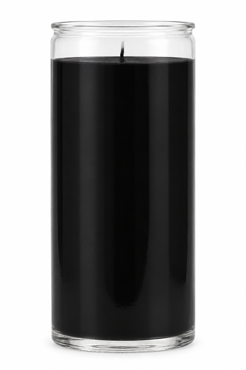 Black 14 Day Plain Candle — front view on a white studio background