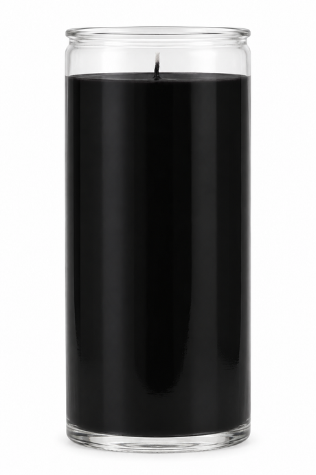 Black 14 Day Plain Candle — front view on a white studio background