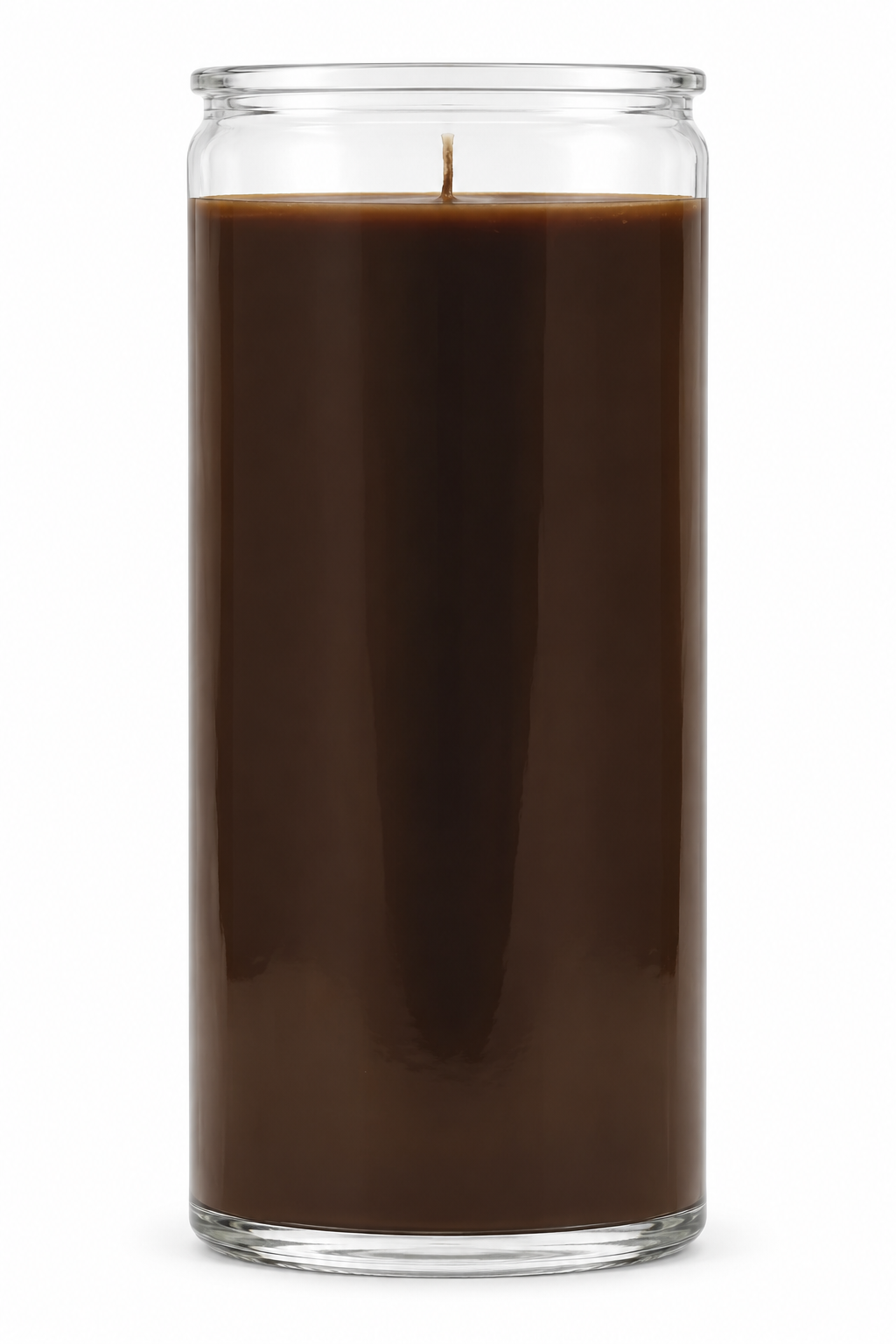 Brown 14 Day Plain Candle — front view on a white studio background