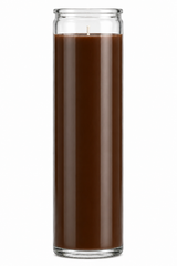 Brown Plain Glass Candle — front view on a white studio background
