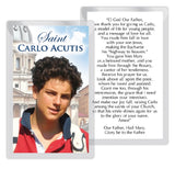 Saint Carlo Acutis Prayer Leaflet in Protective Wallet — product on a white studio background