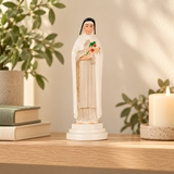 Saint Theresa Statue — styled lifestyle photograph