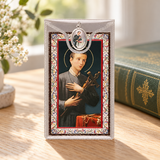 Saint Gerard Medal & Foil Leaflet Prayer Card — styled lifestyle photograph