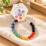 Seven Chakra Crystal Ball Bead Bracelet — styled lifestyle product photograph