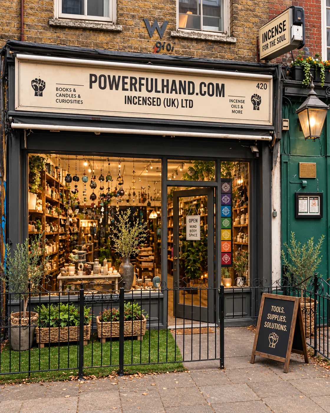 Enhanced image of the existing PowerfulHand shopfront on Coldharbour Lane
