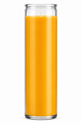 Gold Plain Glass Candle — front view on a white studio background