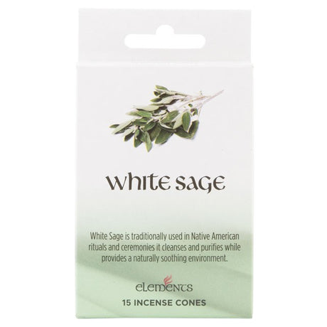 Elements White Sage Incense Cones – 15 Pack — product on a white studio background