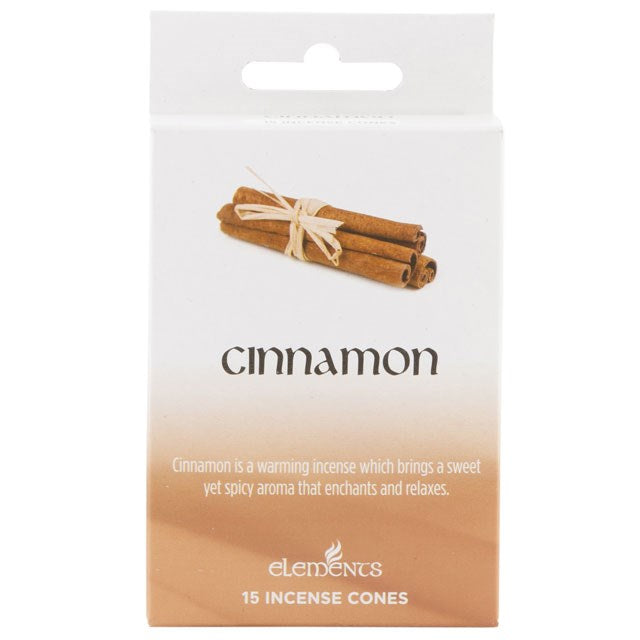 Elements Cinnamon Incense Cones – 15 Pack — product on a white studio background