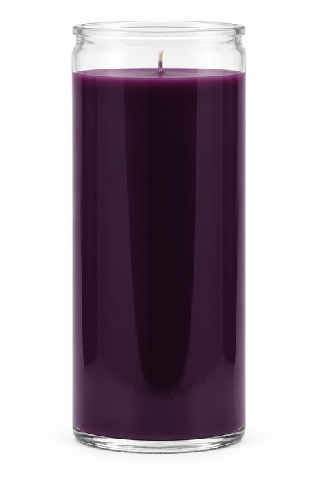 Purple 14 Day Plain Candle — front view on a white studio background