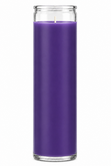 Purple Plain Glass Candle — front view on a white studio background