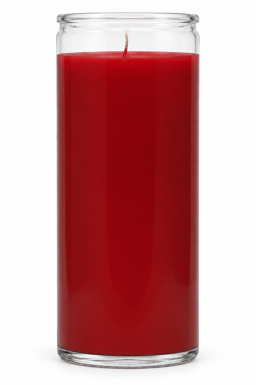 Red 14 Day Plain Candle — front view on a white studio background