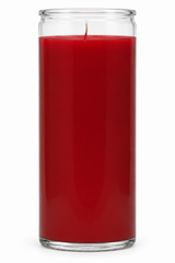 Red 14 Day Plain Candle — front view on a white studio background