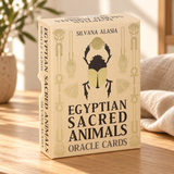 Egyptian Sacred Animals Oracle Cards by Silvana Alasia — styled lifestyle product photograph