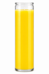 Yellow Plain Glass Candle — front view on a white studio background