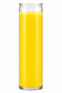 Yellow Plain Glass Candle — front view on a white studio background