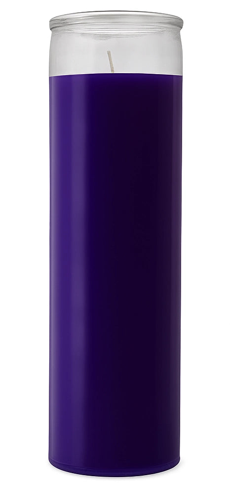 Bougie en verre violet