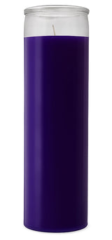 Bougie en verre violet