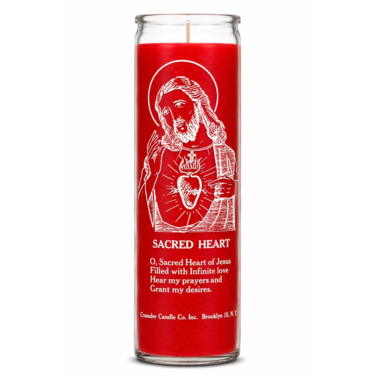 Sacred Heart Of Jesus Crusader Candle Powerfulhand.com