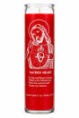 Sacred Heart Of Jesus Crusader Candle — Red — white studio background