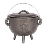 Cast Iron Cauldron With Pentagram (15cm)