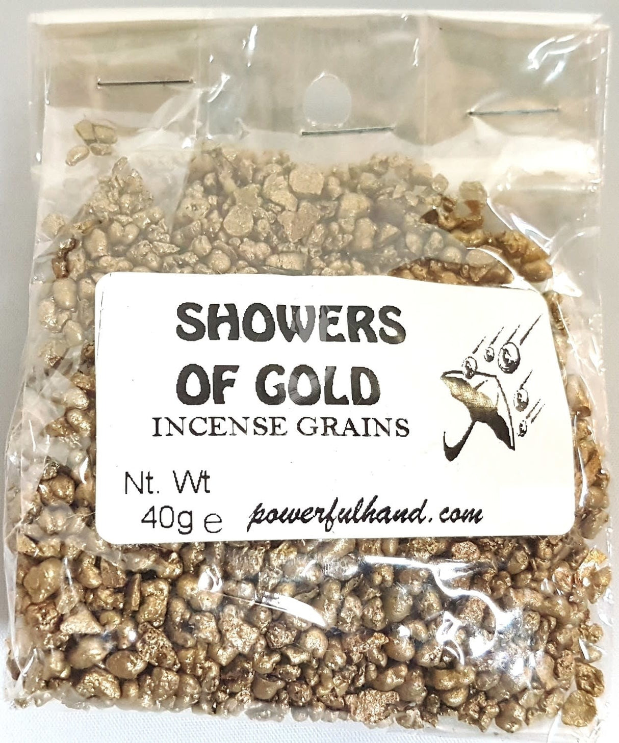 Douches de grains d'encens dorés