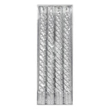 4 x Silver Twist Taper Candles