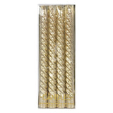 4 x Gold Twist Taper Candles