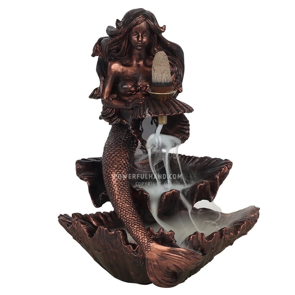 Bronze Effect Mermaid Backflow Incense Burner