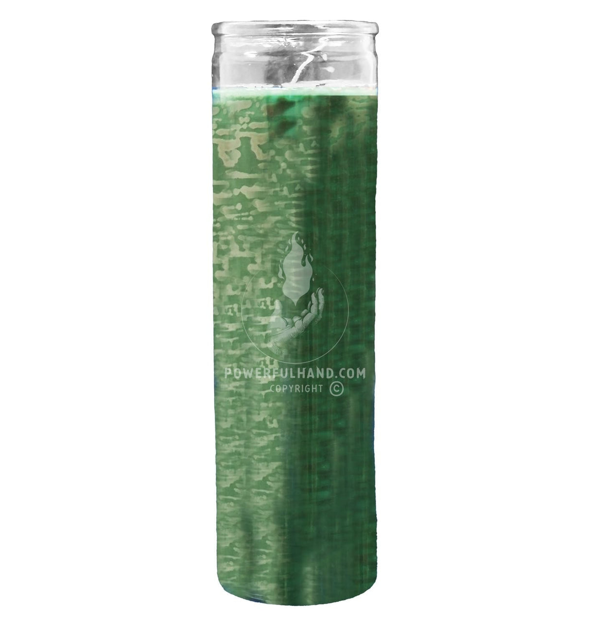 Green Plain Glass Candle