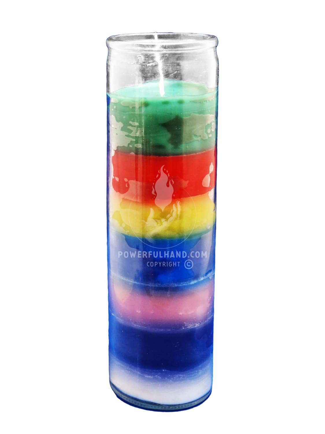 7 Colour Plain Glass Candle