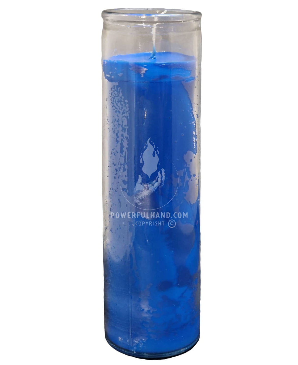 Blue Plain Glass Candle