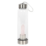 Rose Quartz Calming Glass Water Bottle