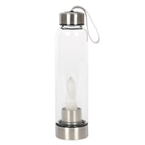 Clear Quartz Calming Glass Water Bottle