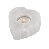 Selenite Heart Tea Light Holder