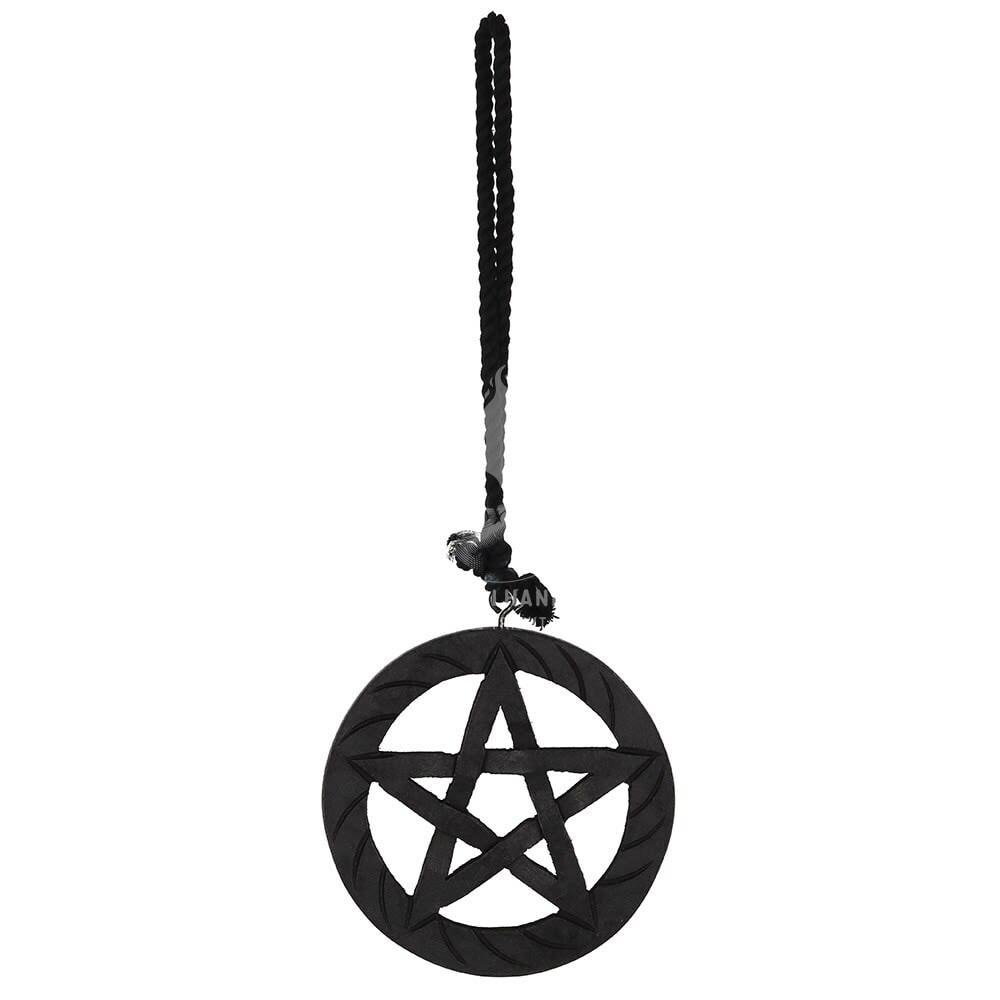 Black Wooden Hanging Pentagram