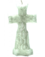 White Crucifix Altar Ritual Image Candle