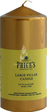 Prices Gold Large Metallic Pillar Candle