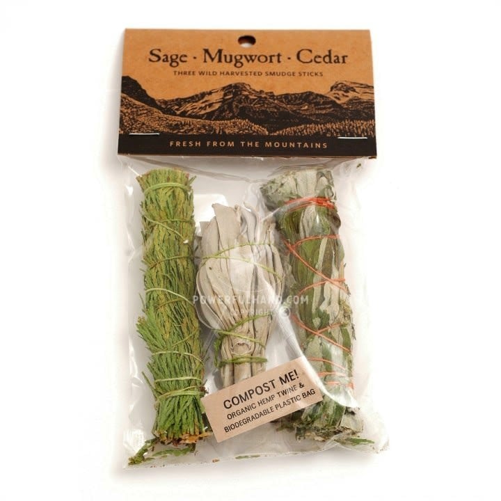 Sage, Mugwort and Cedar Small Smudge Sticks