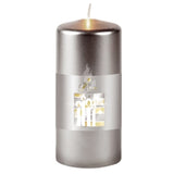 Prices Silver Large Metallic Pillar Candle