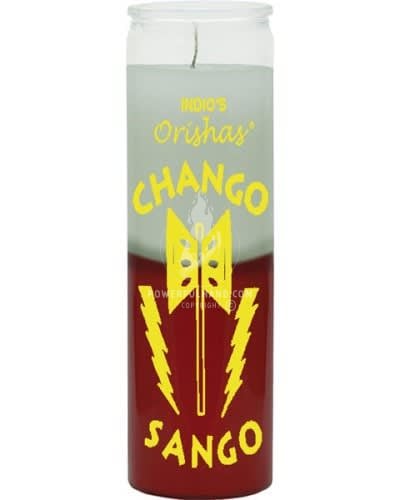 Chango White & Red Orisha Candle