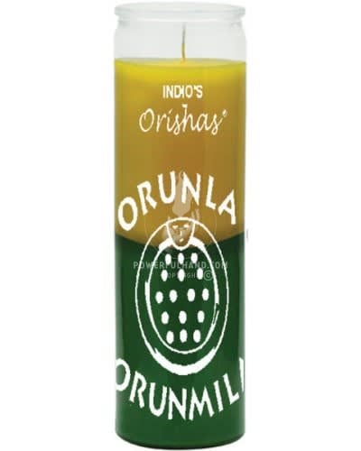 Orunla Yellow & Green Orisha Candle