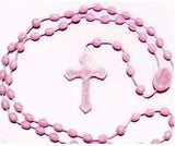 Pink Plastic Rosary Beads