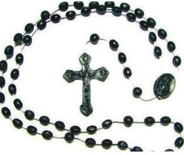 Black Plastic Rosary Beads