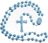 Blue Plastic Rosary Beads