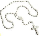 White Plastic Rosary Beads