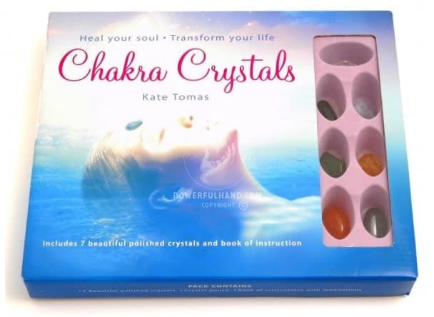 Ensemble livre de chakras et cristaux